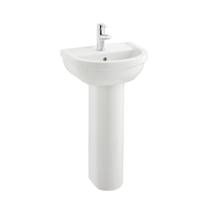Milton 450mm Basin with Full Pedestal - Milton - Bliss Bathroom Supplies Ltd -