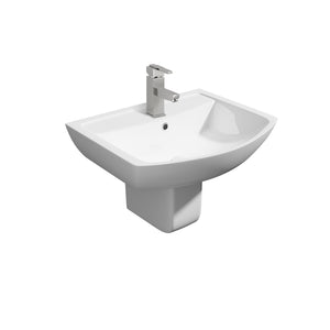 Pure 550mm Basin with Semi Pedestal - Pure - Bliss Bathroom Supplies Ltd -