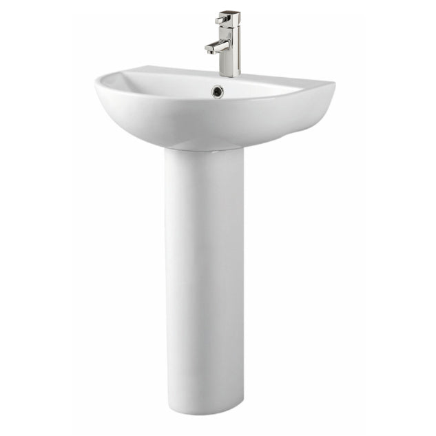 Kameo 550mm Basin with Full Pedestal - Kameo - Bliss Bathroom Supplies Ltd -