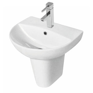 Kameo 500mm Basin with Semi Pedestal - Kameo - Bliss Bathroom Supplies Ltd -