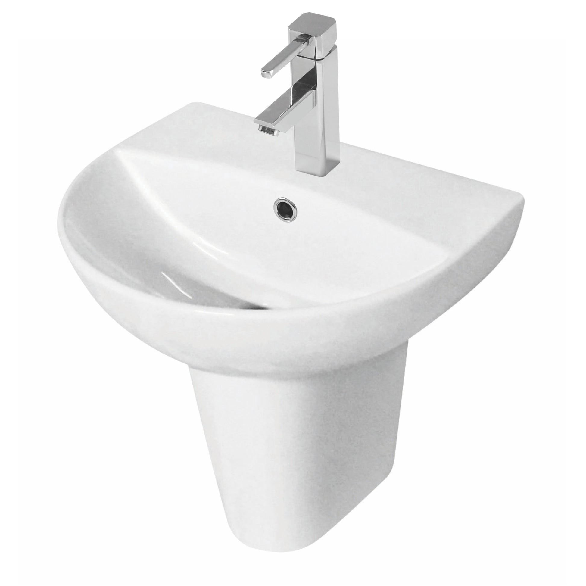 Kameo 500mm Basin with Semi Pedestal - Kameo - Bliss Bathroom Supplies Ltd -