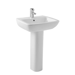 Evoque 550mm Basin with Full Pedestal - Evoque - Bliss Bathroom Supplies Ltd -