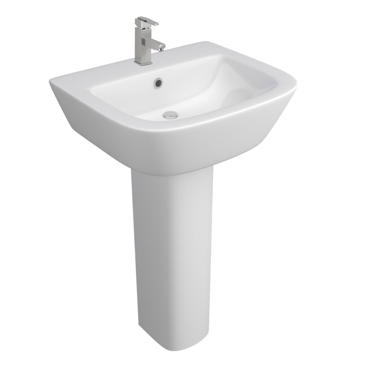 Project 530mm Basin with Full Pedestal - Project - Bliss Bathroom Supplies Ltd -