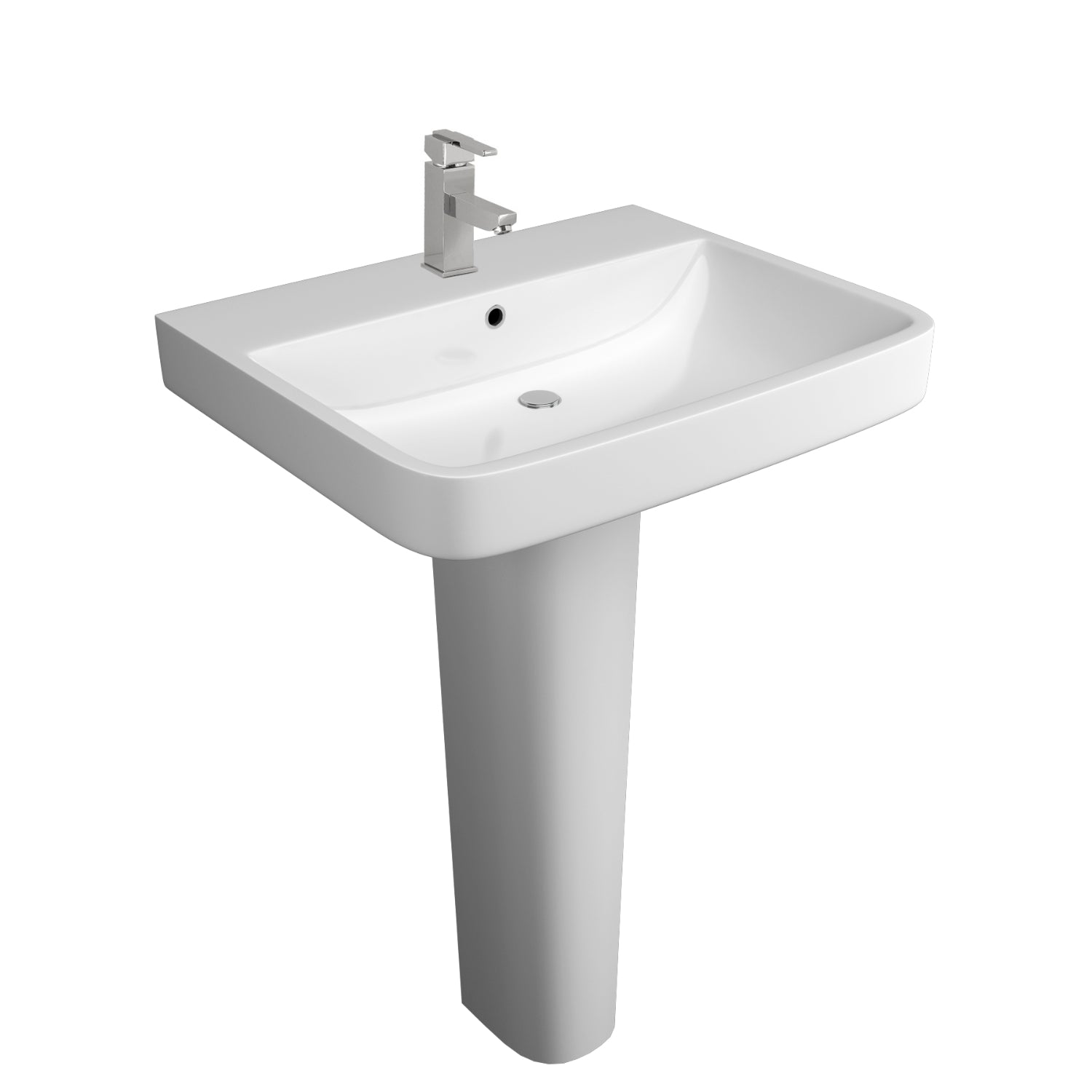 Sicily 550 Basin with Full Pedestal - Sicily - Bliss Bathroom Supplies Ltd -