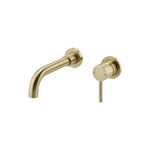 Ottone Wall Mounted Basin Mixer - Brushed Brass - Ottone - Bliss Bathroom Supplies Ltd -